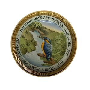 Halcyon Days Enamels Paperweight Kingfisher Bird Peace and Happiness‎